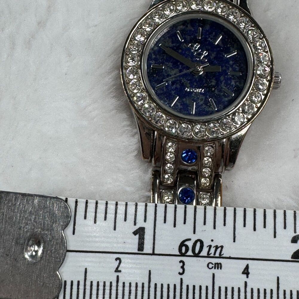Glam Sapphire Blue Rhinestone Bracelet Watch Lapis Y2K  Style HSN Colleen Lopez - Picture 16 of 16